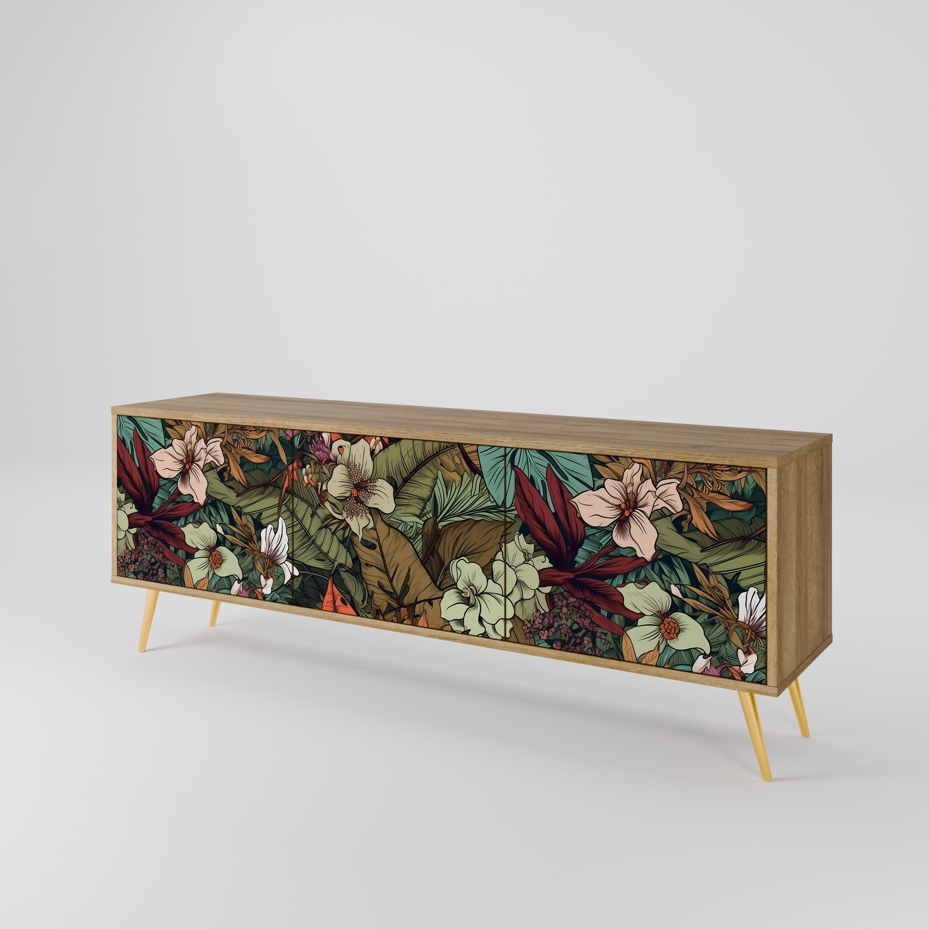BOTANICAL EMERGENCE Mueble de TV de 3 Puertas