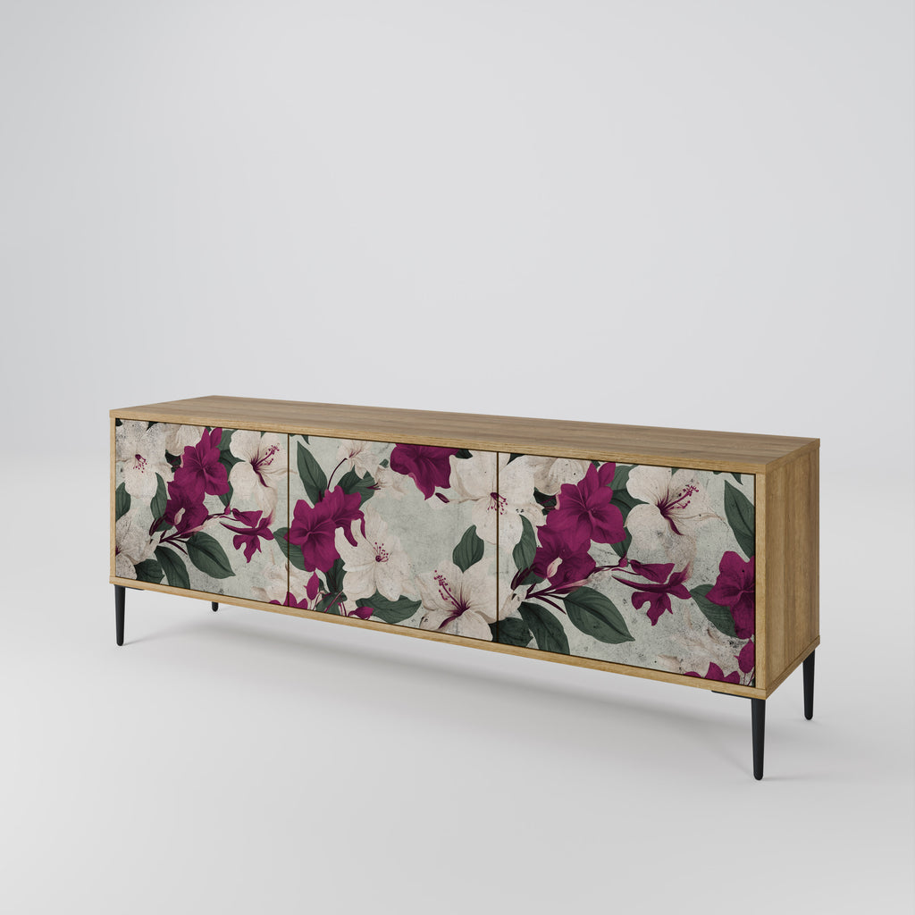 FLOWERET DREAM 3-Door TV Stand in Oak Effect