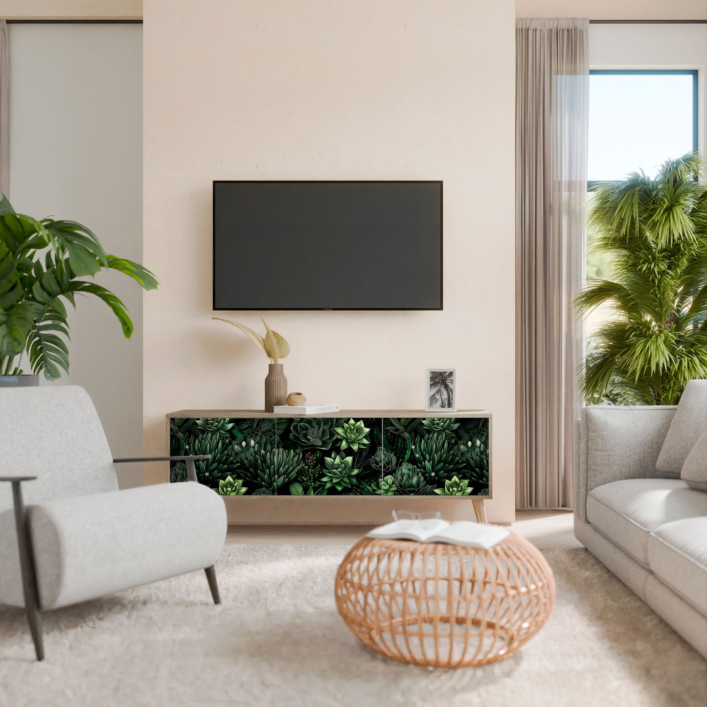 SUCCULENT JUNGLE Mueble de TV de 3 Puertas