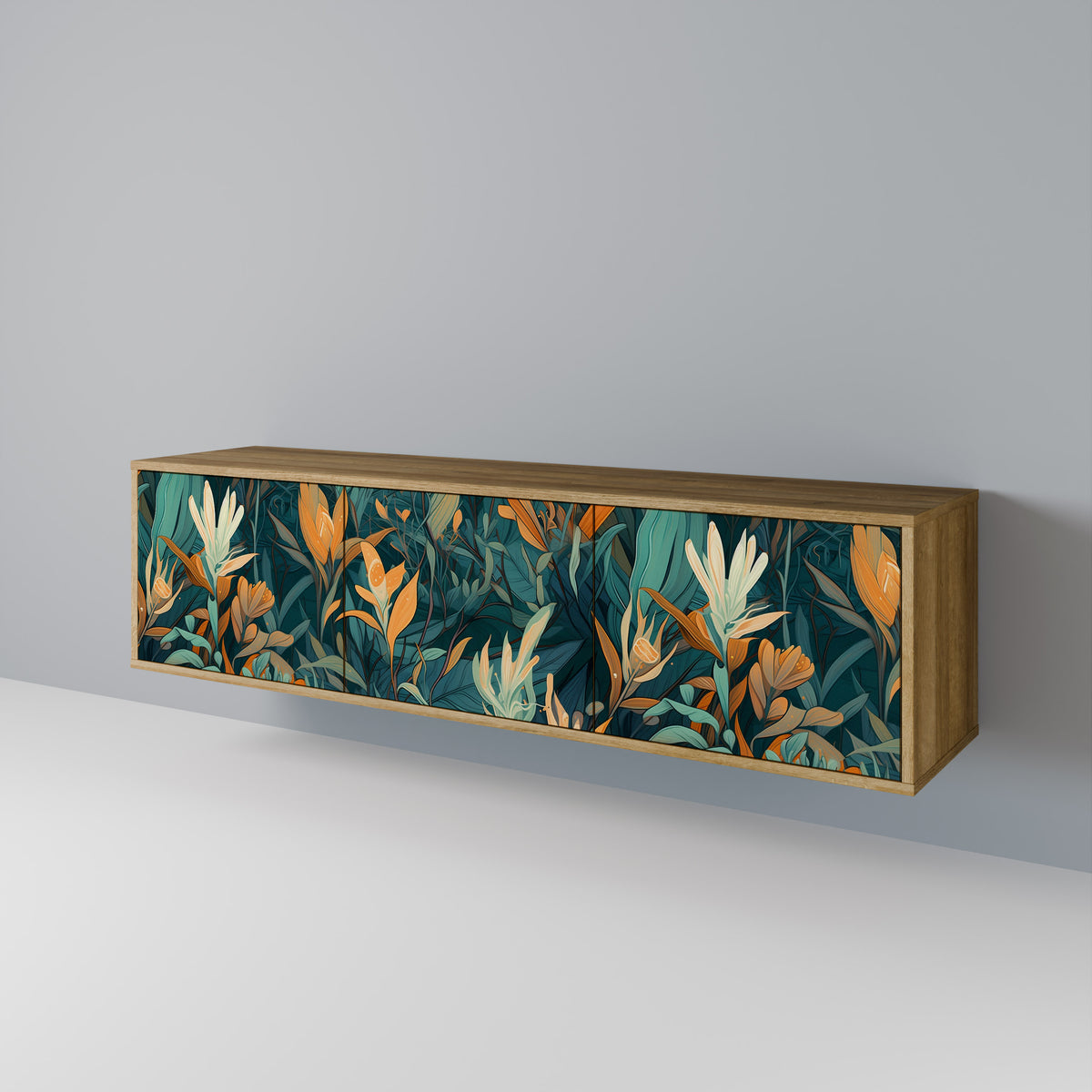 FLORAL SERENITY Mueble de TV de 3 Puertas