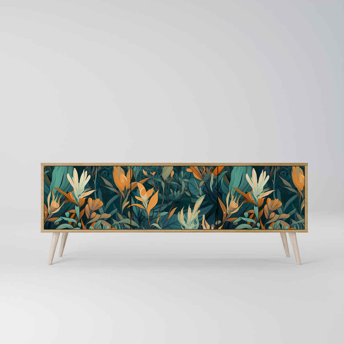 FLORAL SERENITY Mueble de TV de 3 Puertas