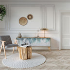 PALM VEIL 3-Door TV Stand in Oak Effect