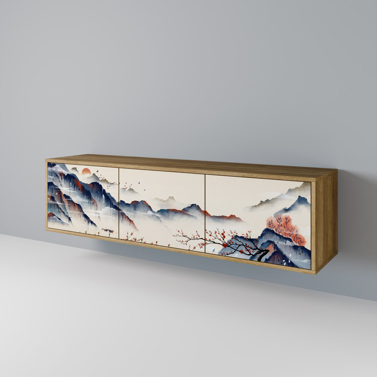 JAPANESE LANDSCAPE Mueble de TV de 3 Puertas