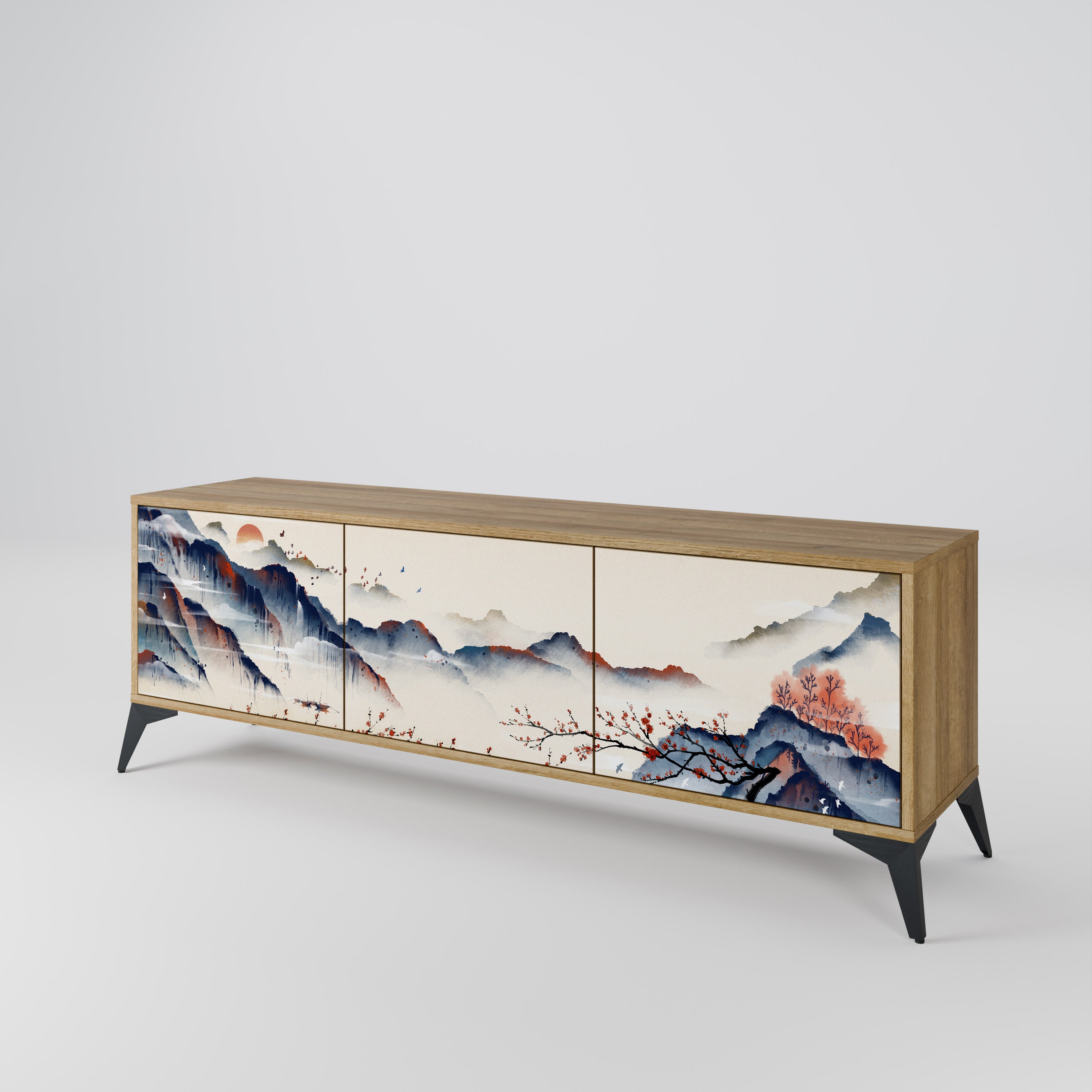 JAPANESE LANDSCAPE Mueble de TV de 3 Puertas