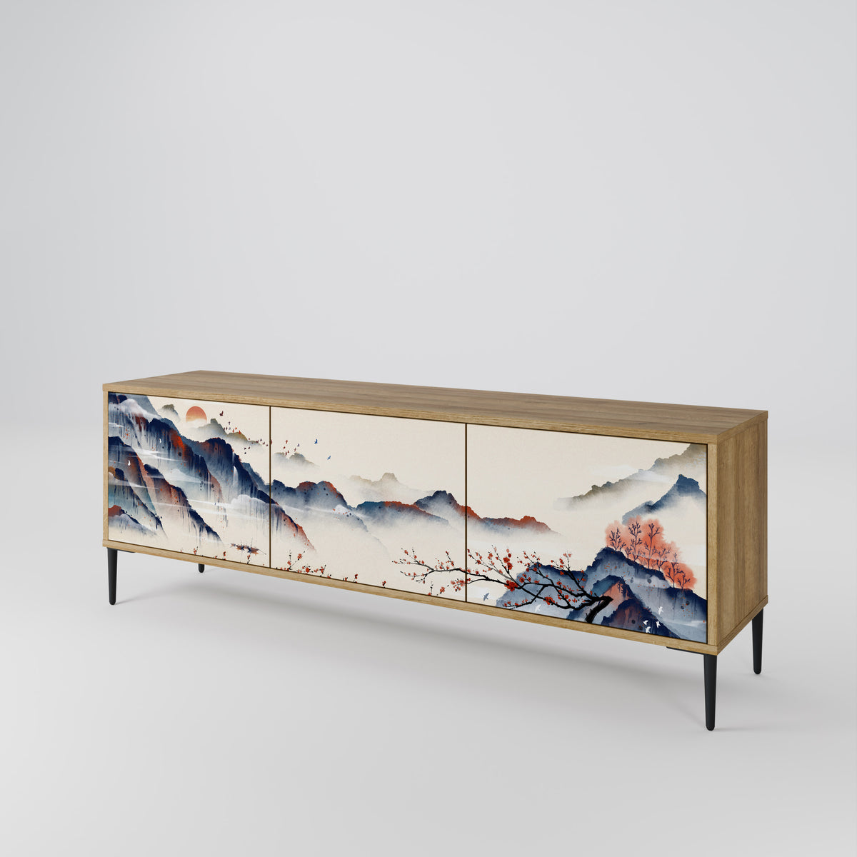 JAPANESE LANDSCAPE Mueble de TV de 3 Puertas