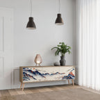 JAPANESE LANDSCAPE 3-Door TV Stand in Oak Effect