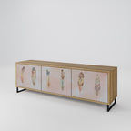 THE DELIQUESCE 3-Door TV Stand in Oak Effect