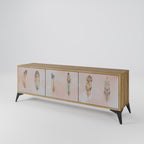 THE DELIQUESCE 3-Door TV Stand in Oak Effect