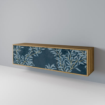 BLUE LEAVES Mueble de TV de 3 Puertas