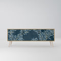 BLUE LEAVES 3-Door TV Stand in Oak Effect
