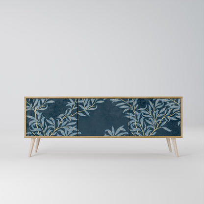 BLUE LEAVES Mueble de TV de 3 Puertas