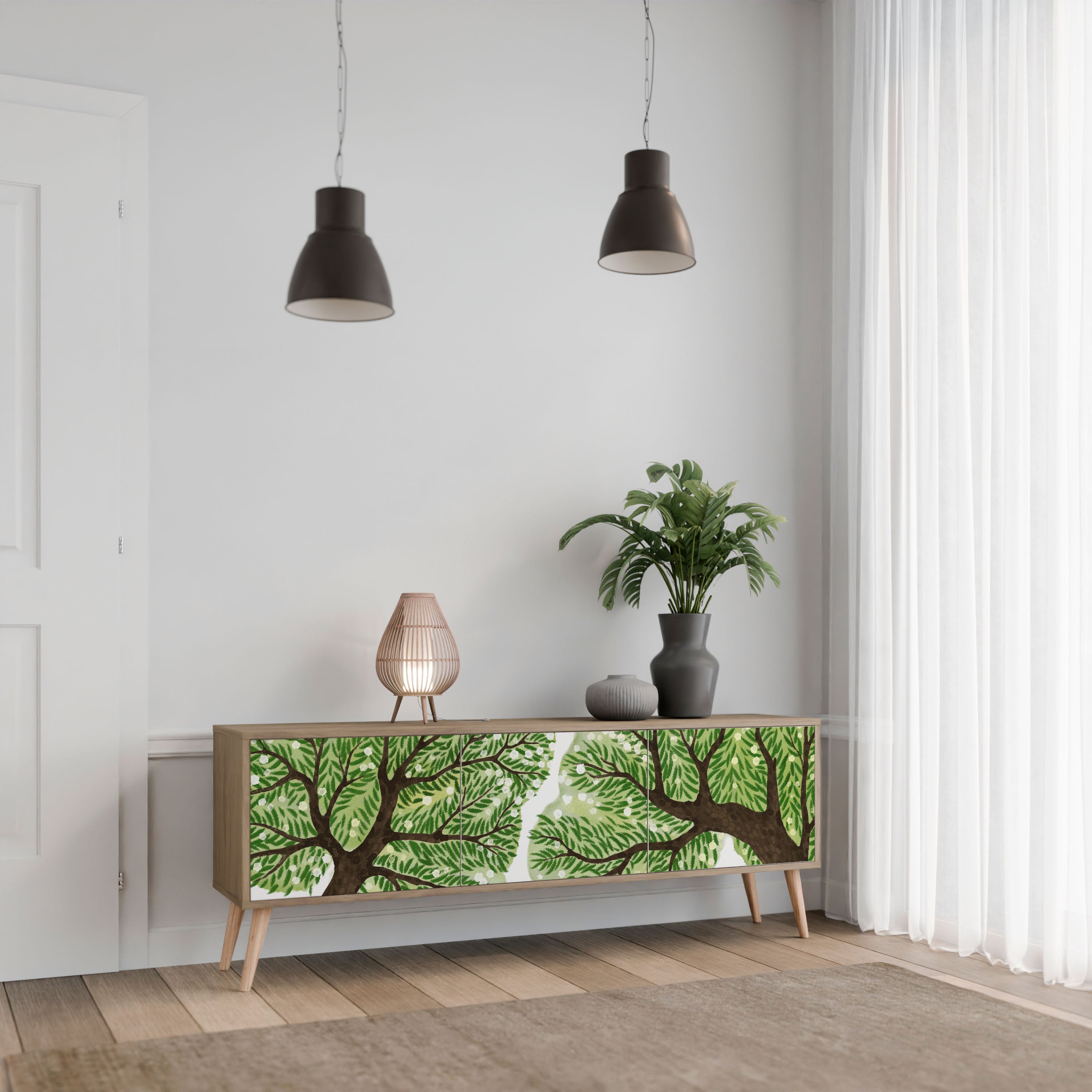 Mueble de TV WILDERNESS DASH de 3 puertas con efecto roble