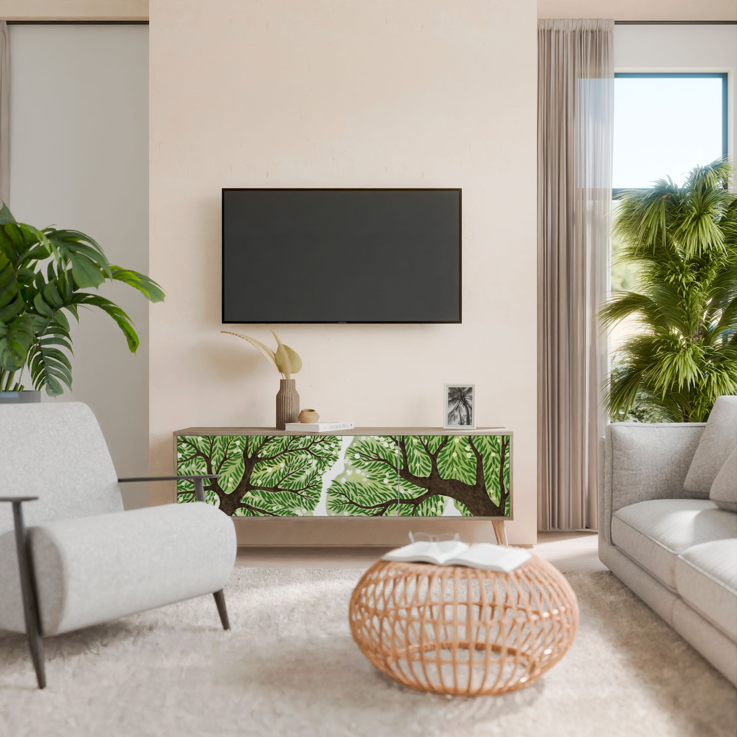 Mueble de TV WILDERNESS DASH de 3 puertas con efecto roble