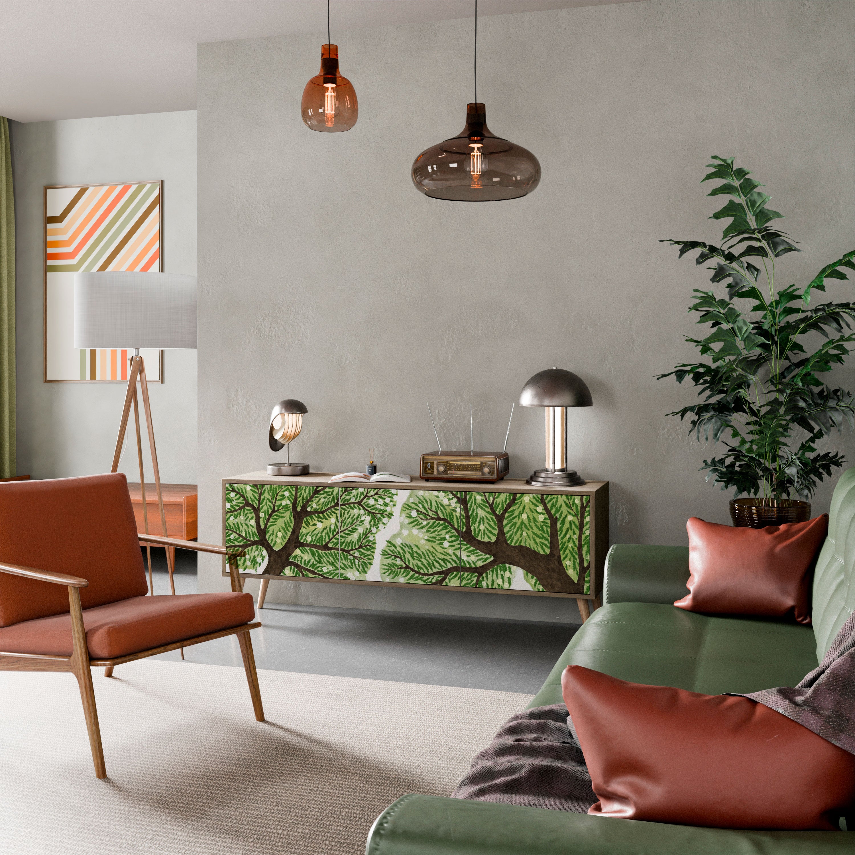 Mueble de TV WILDERNESS DASH de 3 puertas con efecto roble