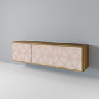 LEAVES ON BEIGE 3-Door TV Stand in Oak Effect