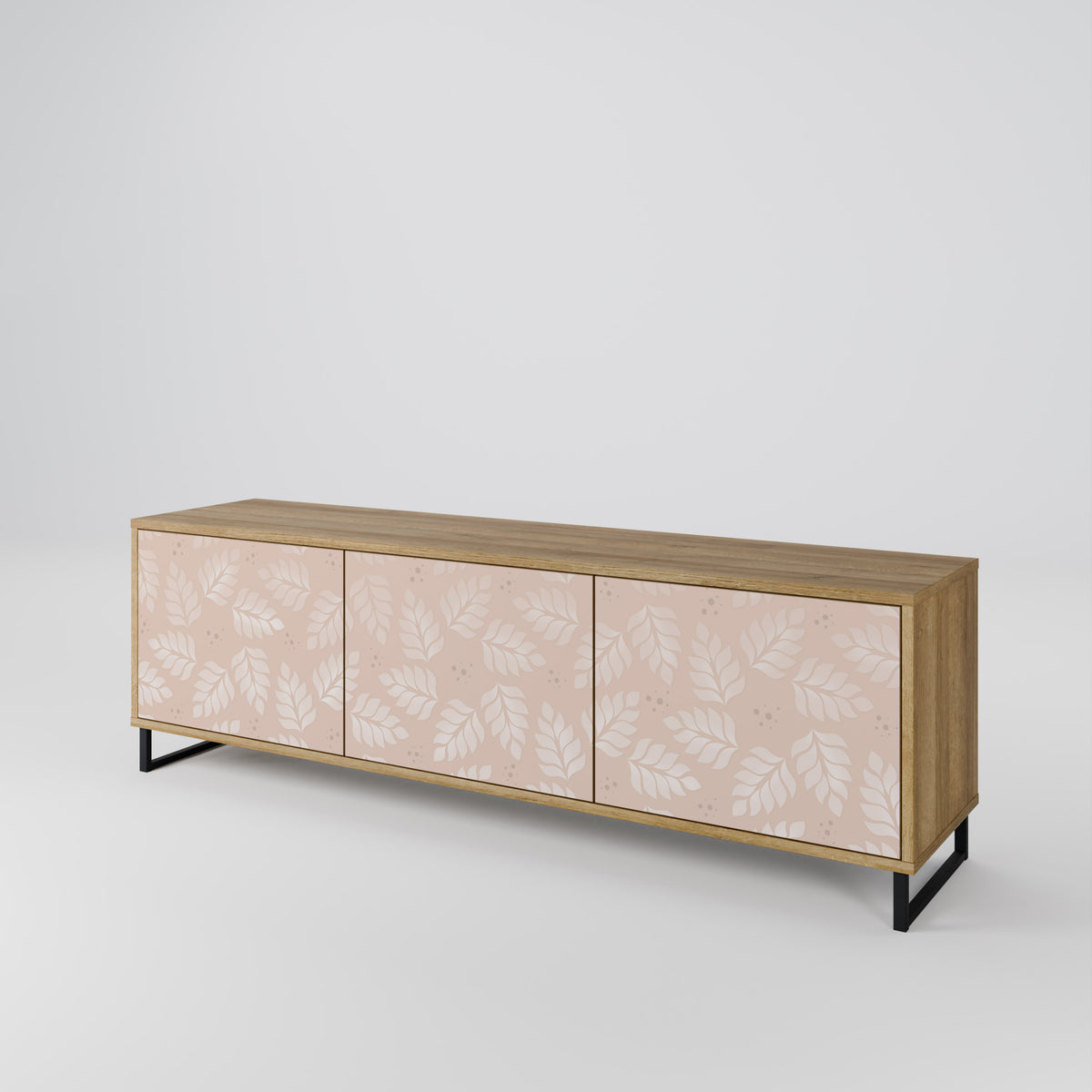 LEAVES ON BEIGE Mueble de TV de 3 Puertas