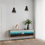 LUNAR SECRETS Mueble de TV de 3 Puertas en Efecto Roble