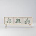 GREEN LEAFY STAMPS 3-Door TV Stand in Oak Effect
