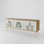 GREEN LEAFY STAMPS 3-Door TV Stand in Oak Effect