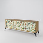 PALM SPRING Mueble de TV de 3 Puertas en Efecto Roble