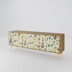 PALM SPRING Mueble de TV de 3 Puertas en Efecto Roble