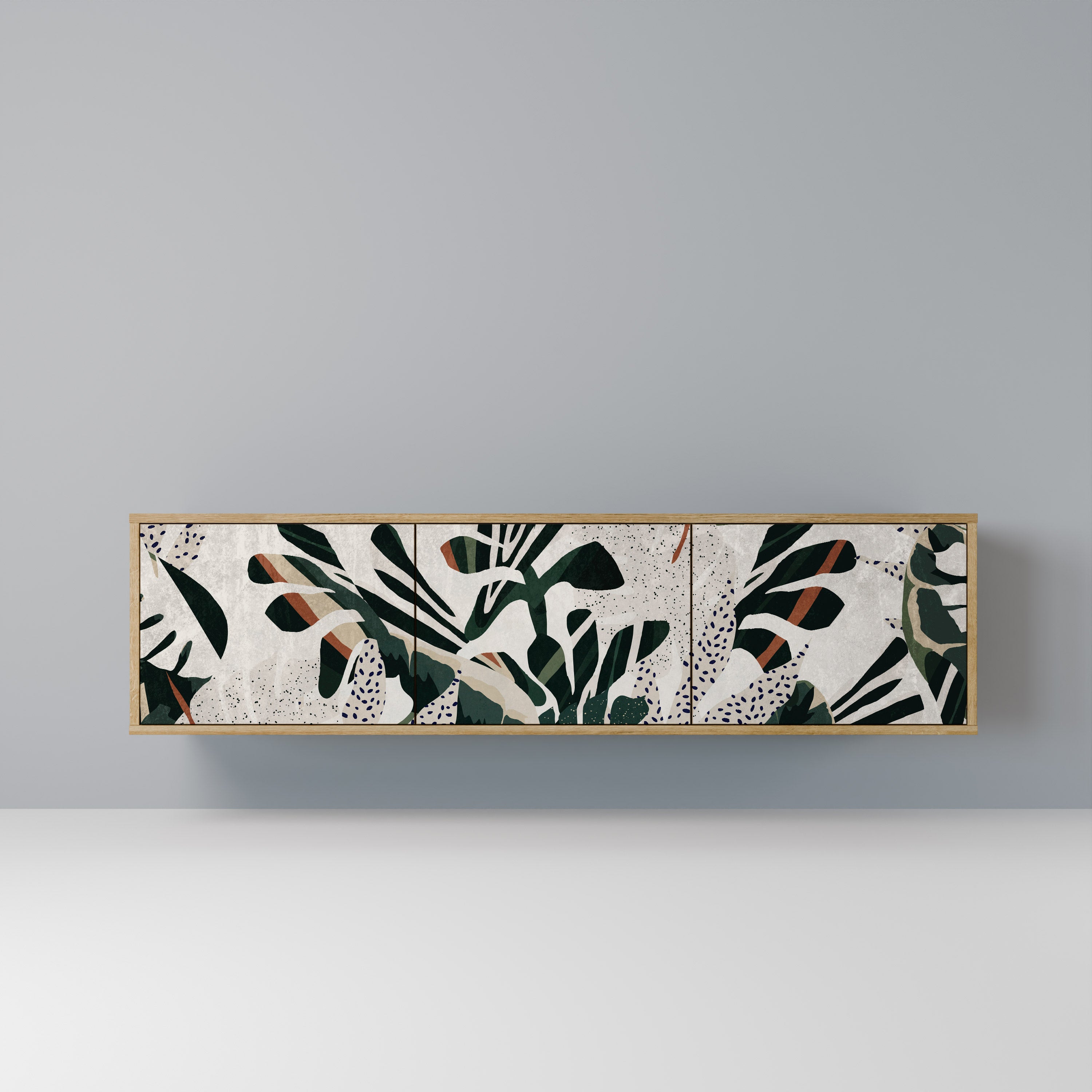 Mueble de TV de 3 puertas VERDURE FORMATION con efecto roble