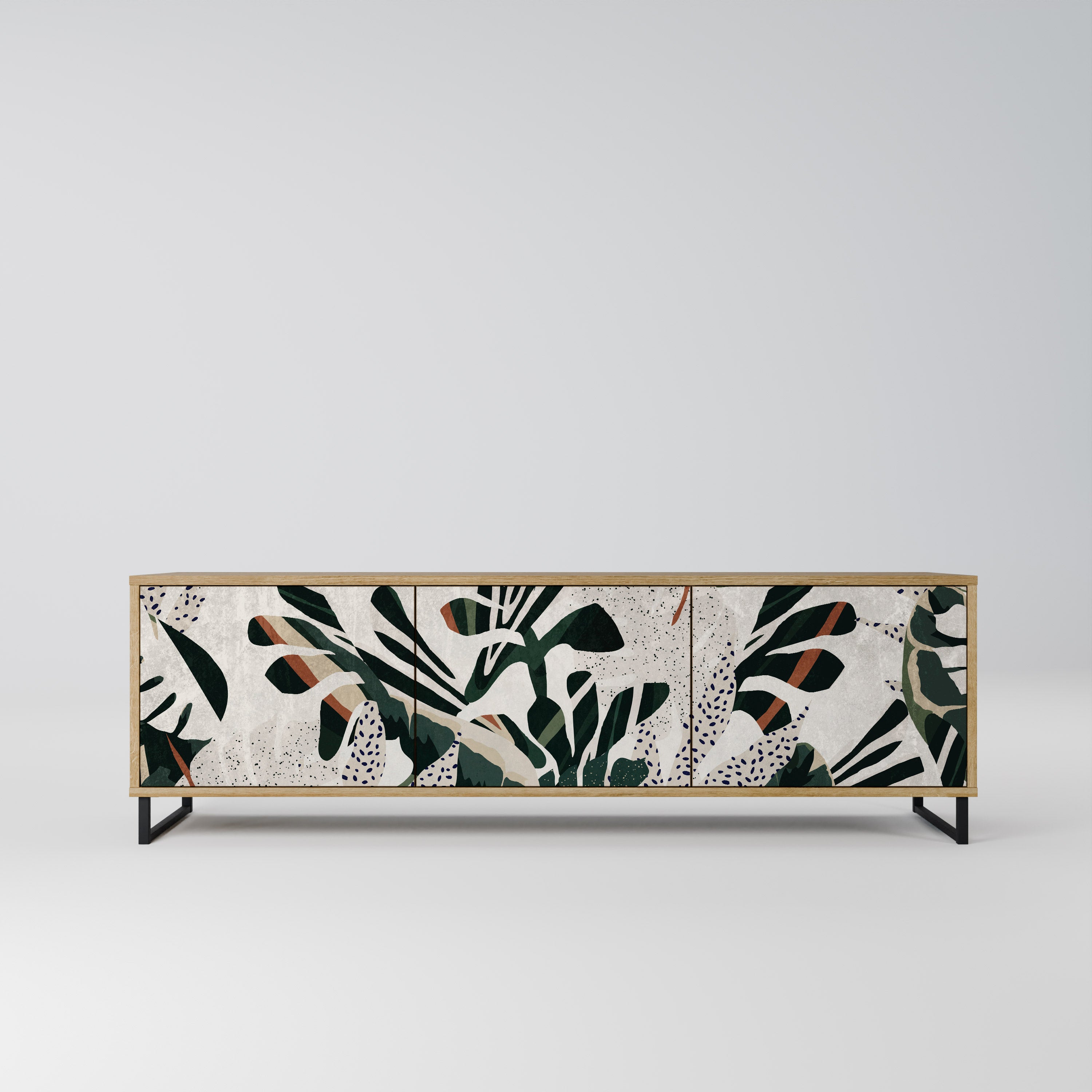 Mueble de TV de 3 puertas VERDURE FORMATION con efecto roble