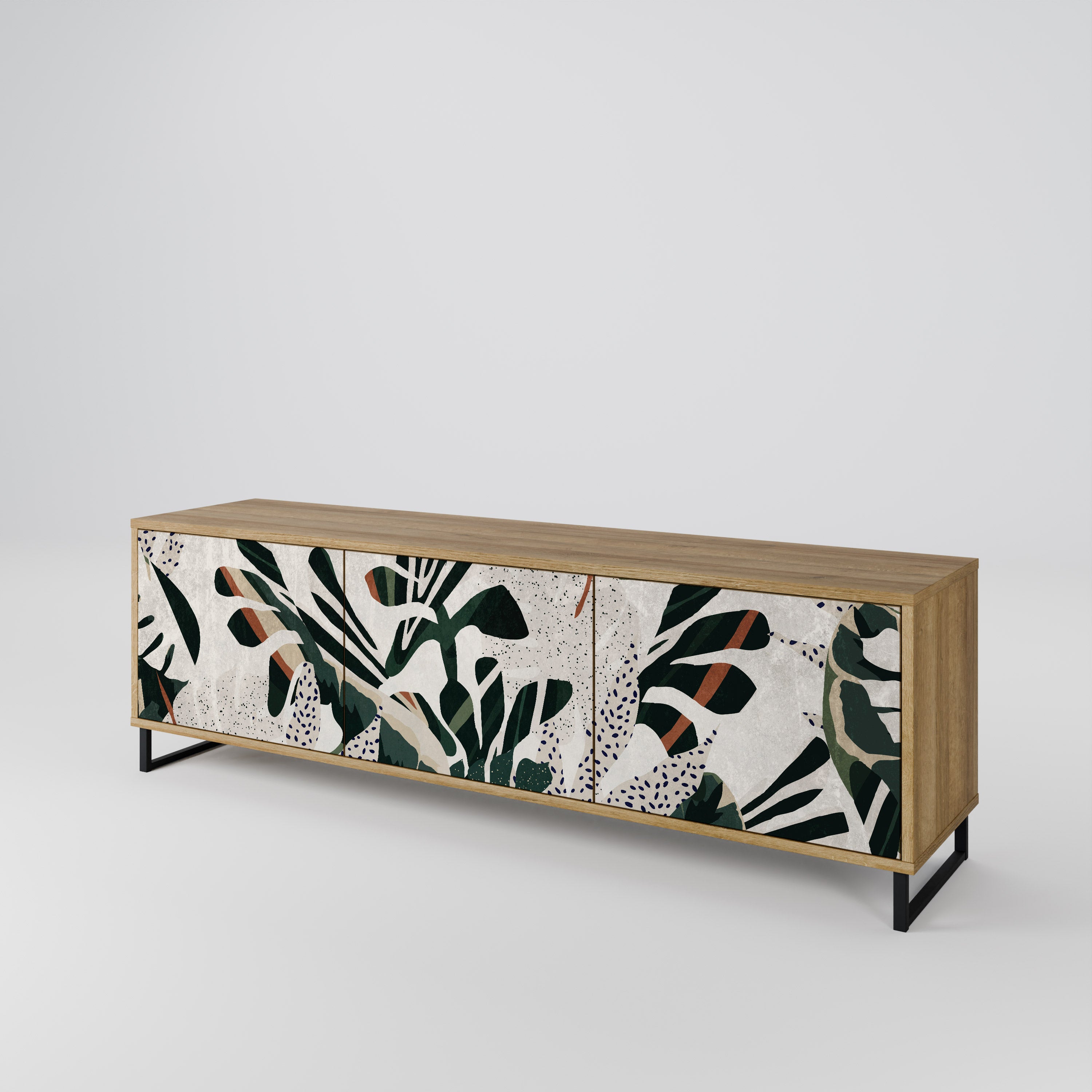 Mueble de TV de 3 puertas VERDURE FORMATION con efecto roble