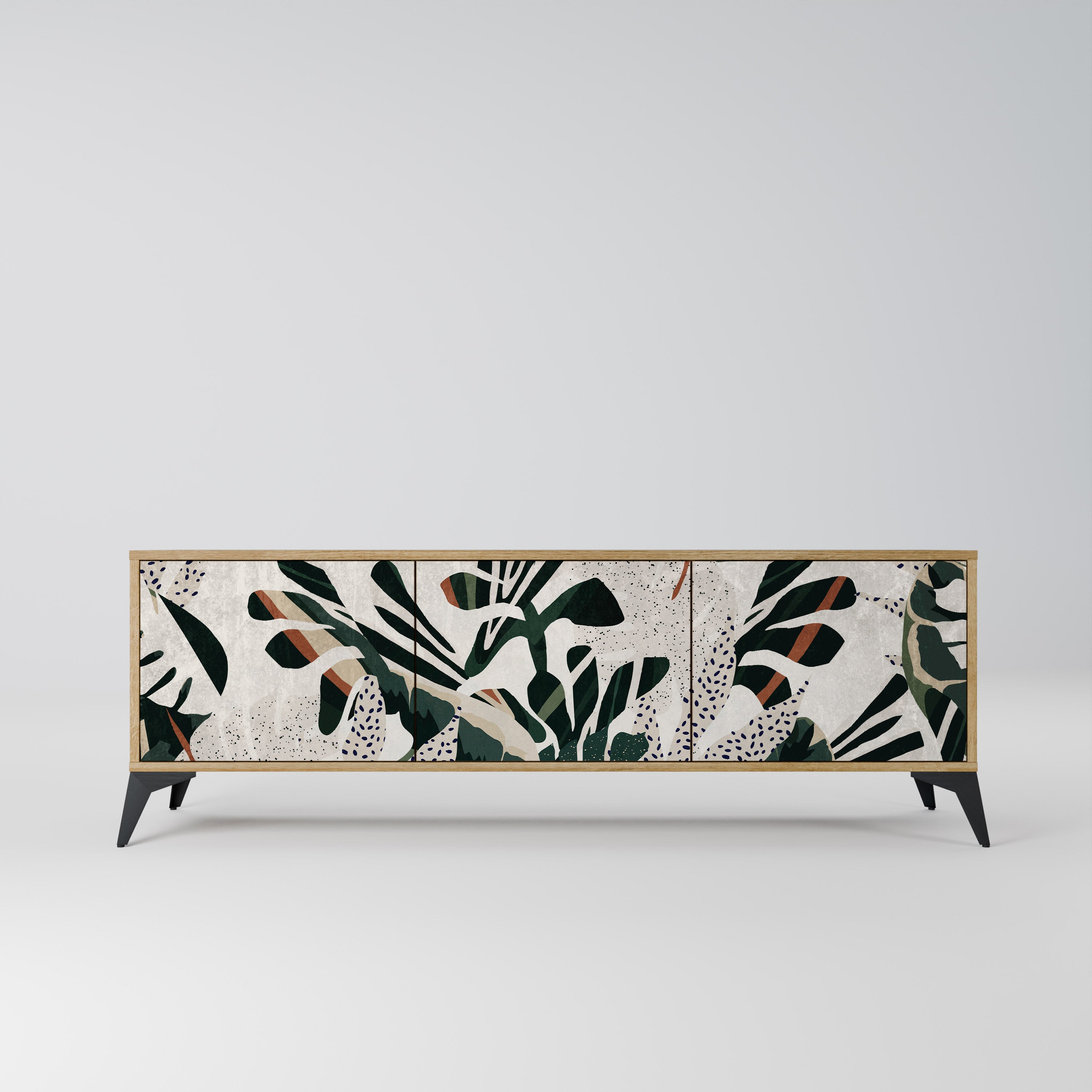 Mueble de TV de 3 puertas VERDURE FORMATION con efecto roble