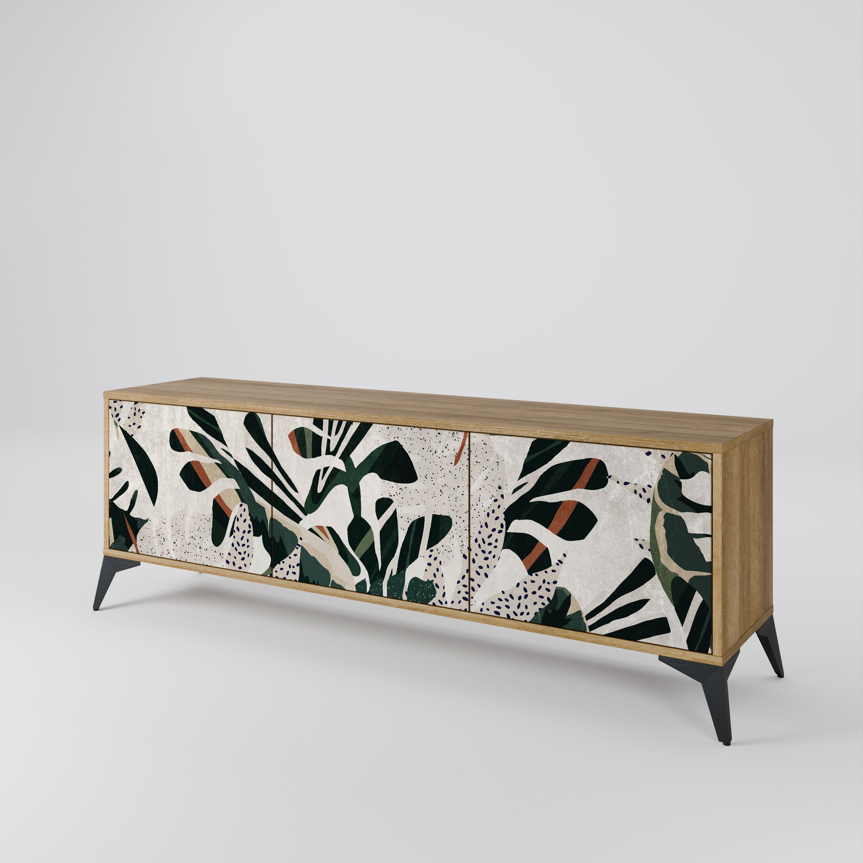 Mueble de TV de 3 puertas VERDURE FORMATION con efecto roble