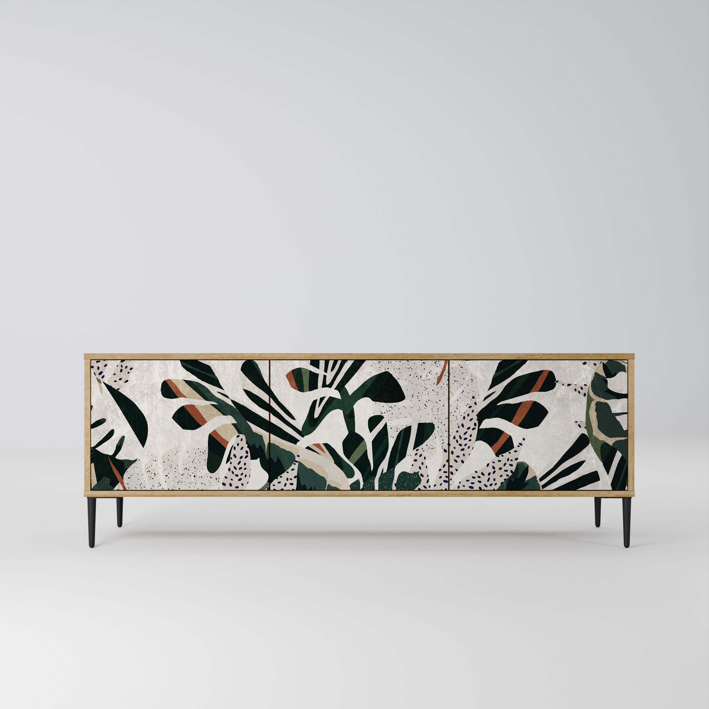 Mueble de TV de 3 puertas VERDURE FORMATION con efecto roble