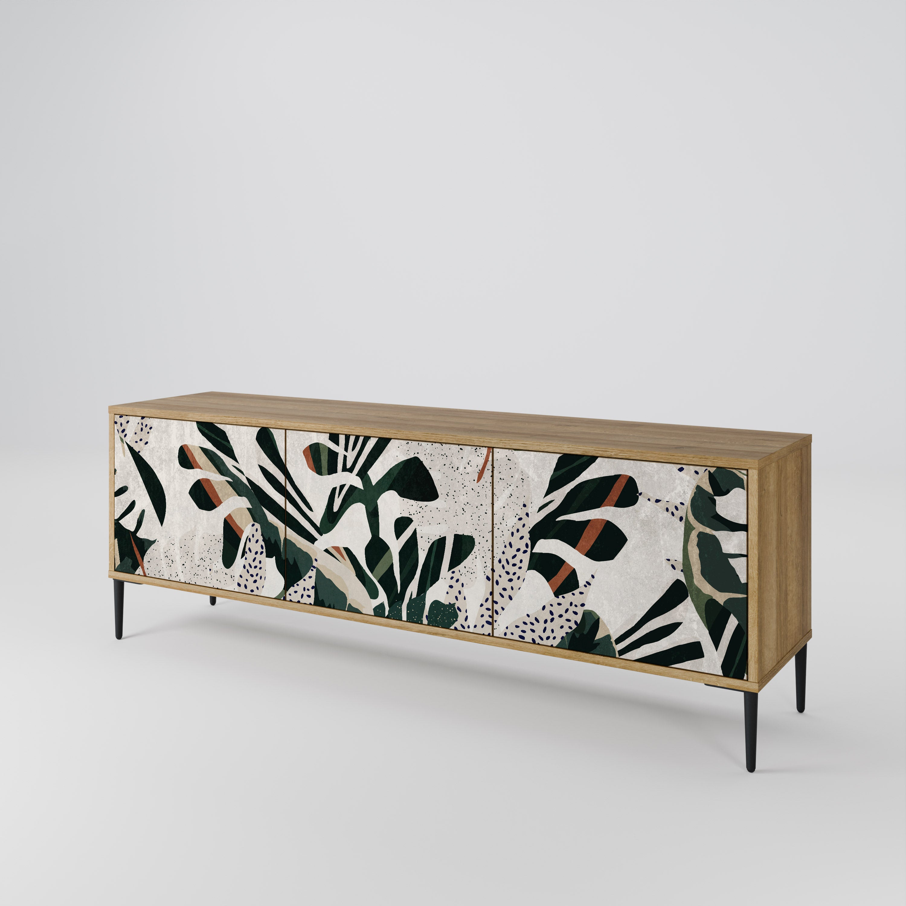 Mueble de TV de 3 puertas VERDURE FORMATION con efecto roble