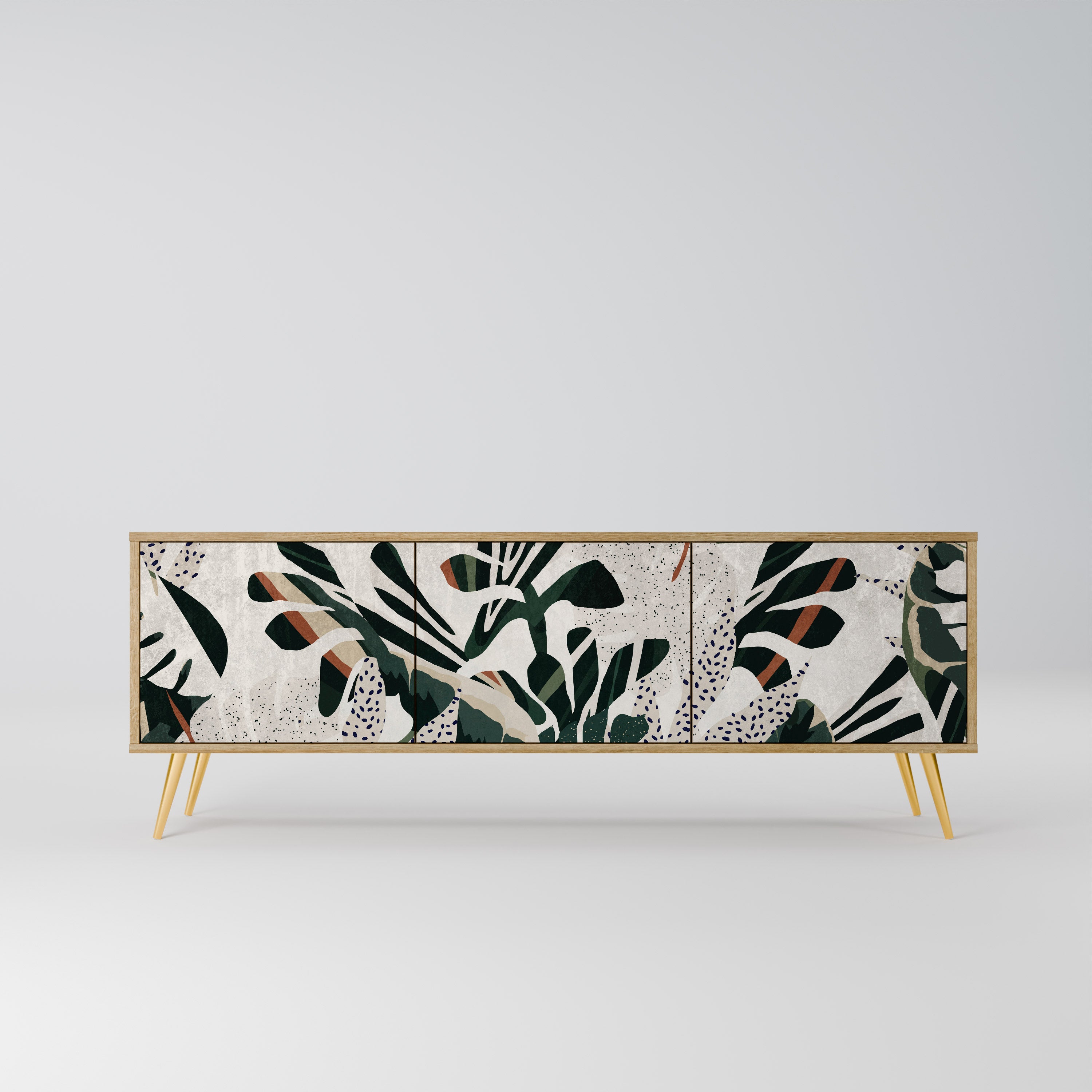 Mueble de TV de 3 puertas VERDURE FORMATION con efecto roble