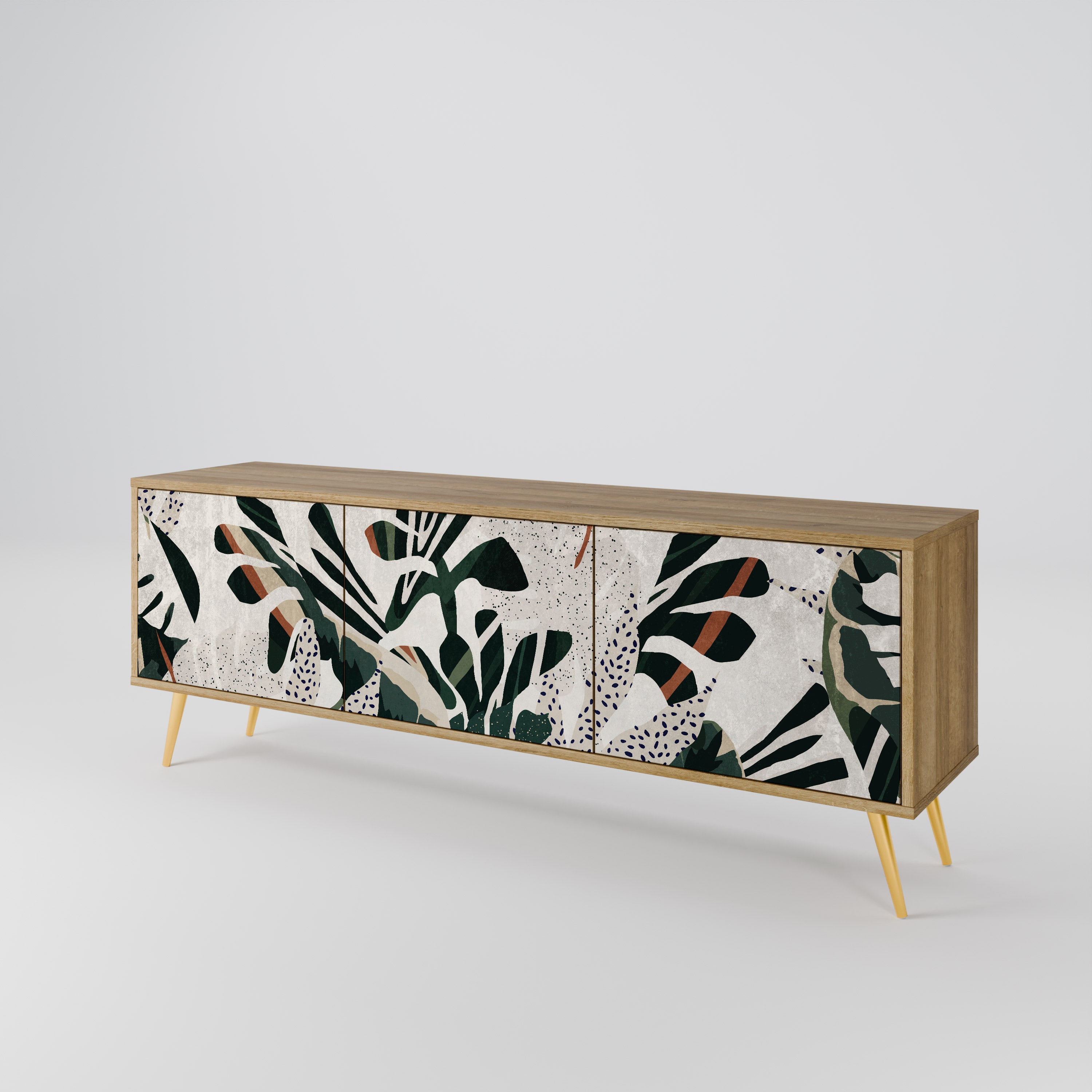 Mueble de TV de 3 puertas VERDURE FORMATION con efecto roble