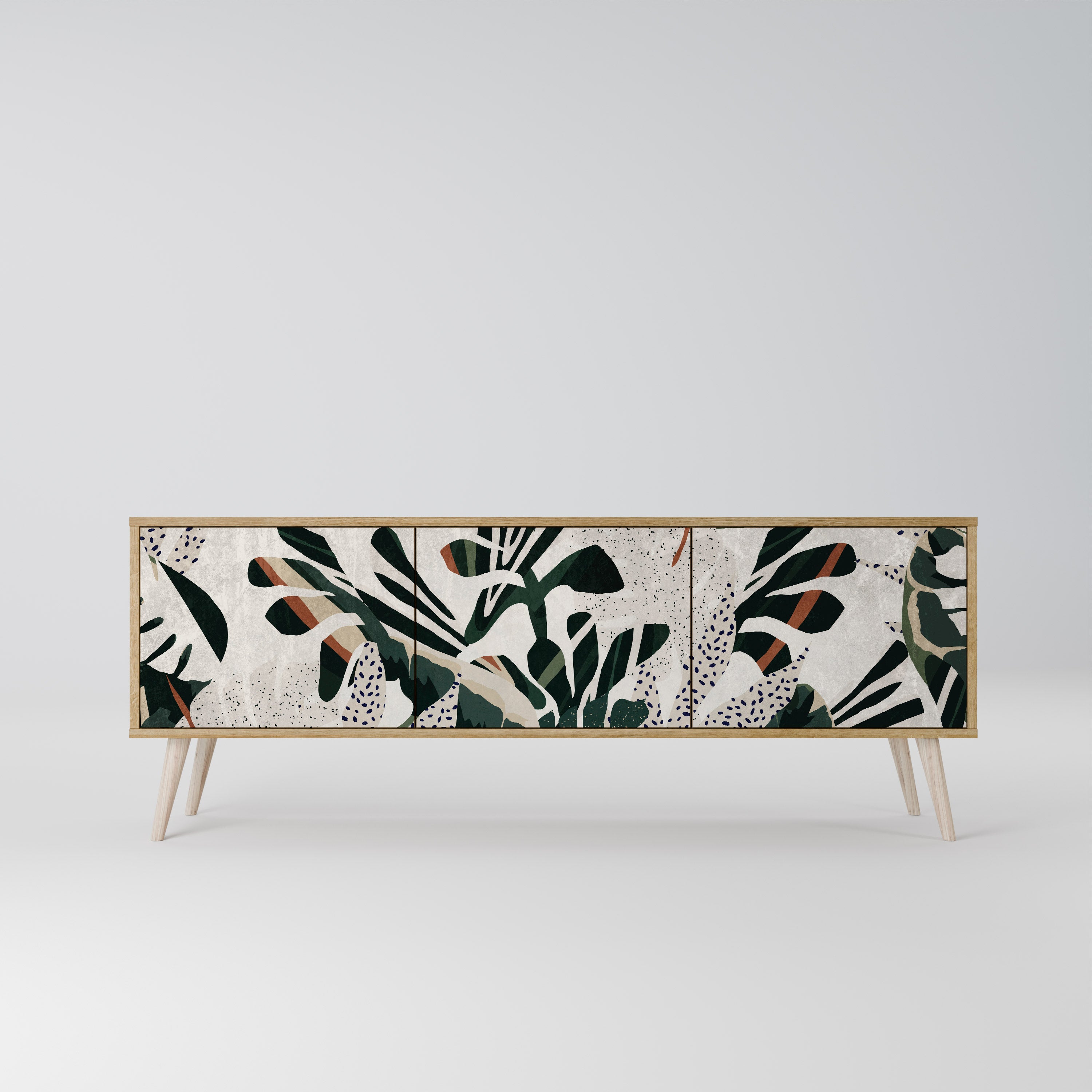 Mueble de TV de 3 puertas VERDURE FORMATION con efecto roble
