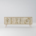 SAND SCULPTURES 3-Door TV Stand in Oak Effect
