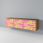 SKATEBOARD ARTISTRY 3-Door TV Stand in Oak Effect