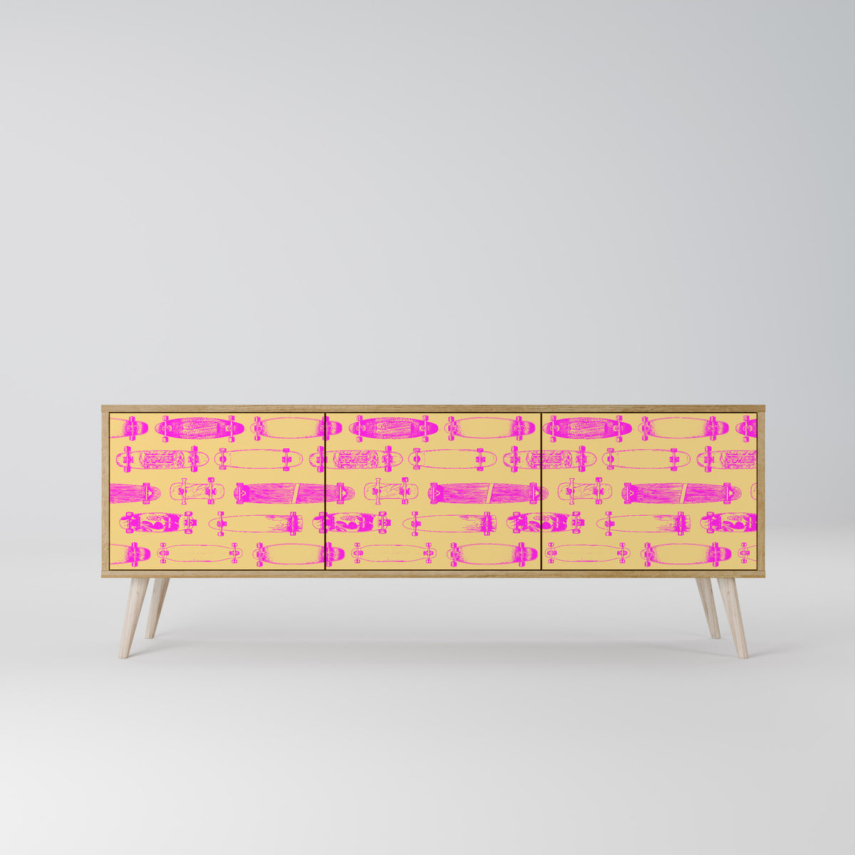SKATEBOARD ARTISTRY Mueble de TV de 3 Puertas