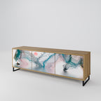 VELVET CROSSING 3-Door TV Stand in Oak Effect