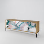 VELVET CROSSING 3-Door TV Stand in Oak Effect