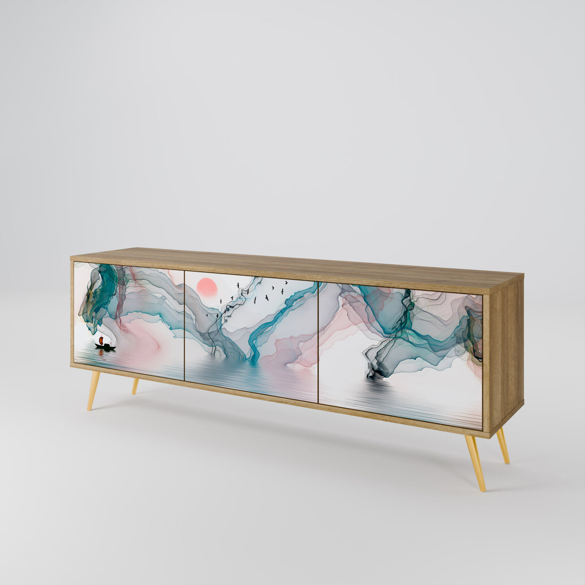 VELVET CROSSING Mueble de TV de 3 Puertas