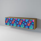 CACTUS VIBES 3-Door TV Stand in Oak Effect