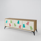 GUMMY BEARS 3-Door TV Stand in Oak Effect