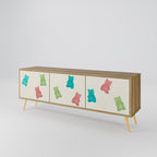 GUMMY BEARS 3-Door TV Stand in Oak Effect