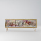 VEILED SUMMIT Mueble de TV de 3 Puertas en Efecto Roble