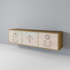 DELICATE BEAUTY 3-Door TV Stand in Oak Effect