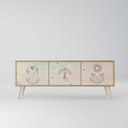 DELICATE BEAUTY 3-Door TV Stand in Oak Effect