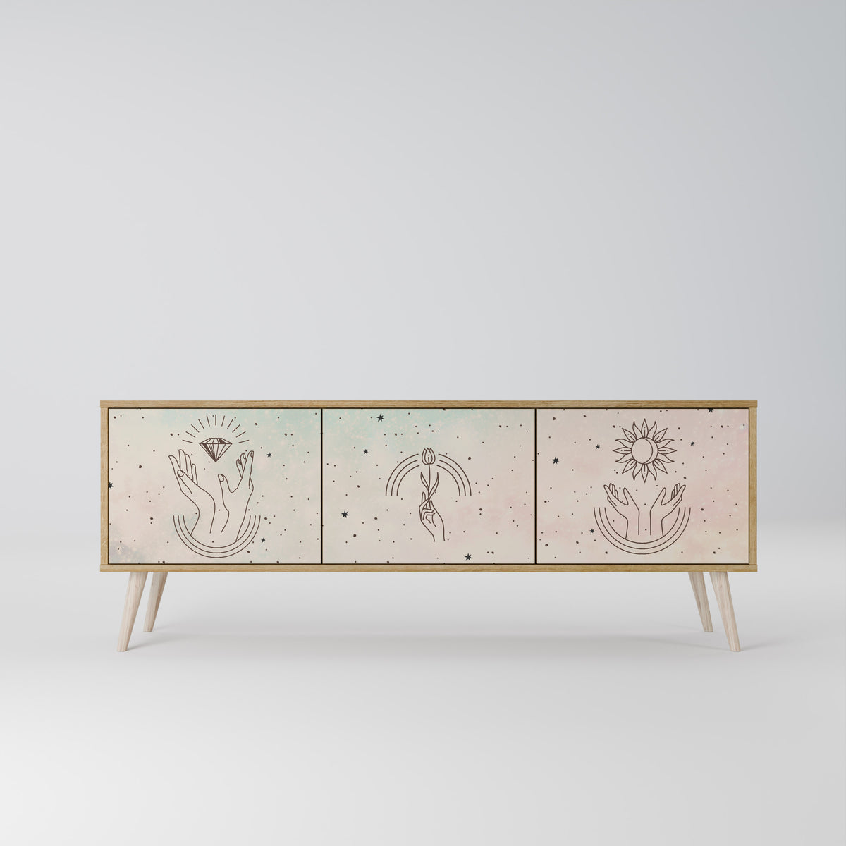 DELICATE BEAUTY Mueble de TV de 3 Puertas