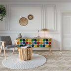 WEIGHTLESS HOURS Mueble de TV de 3 Puertas en Efecto Roble