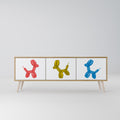 CHILDHOOD MEMORY Mueble de TV de 3 Puertas en Efecto Roble